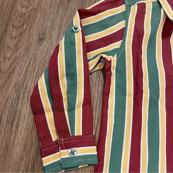 NWT Rugged Butts Button Up Shirt Women’s 4T Colorful Striped Cotton Preppy - Picture 4 of 7